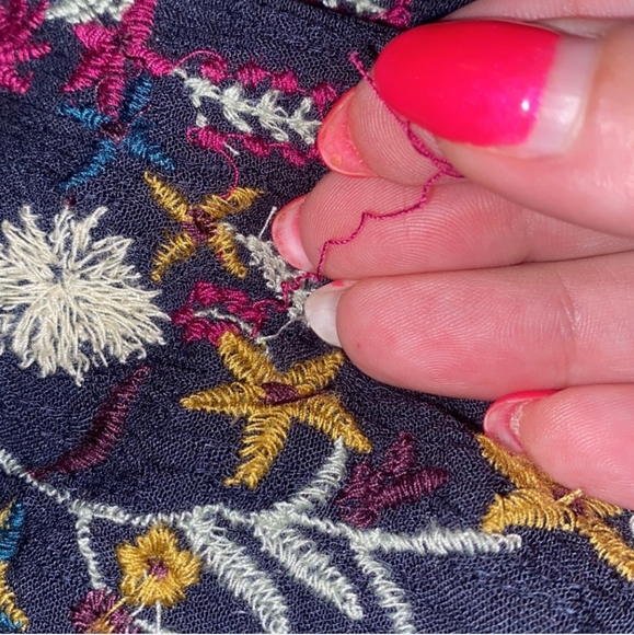 Free People Wildflowers Embroidered Boho Blouse Size S - Picture 11 of 13